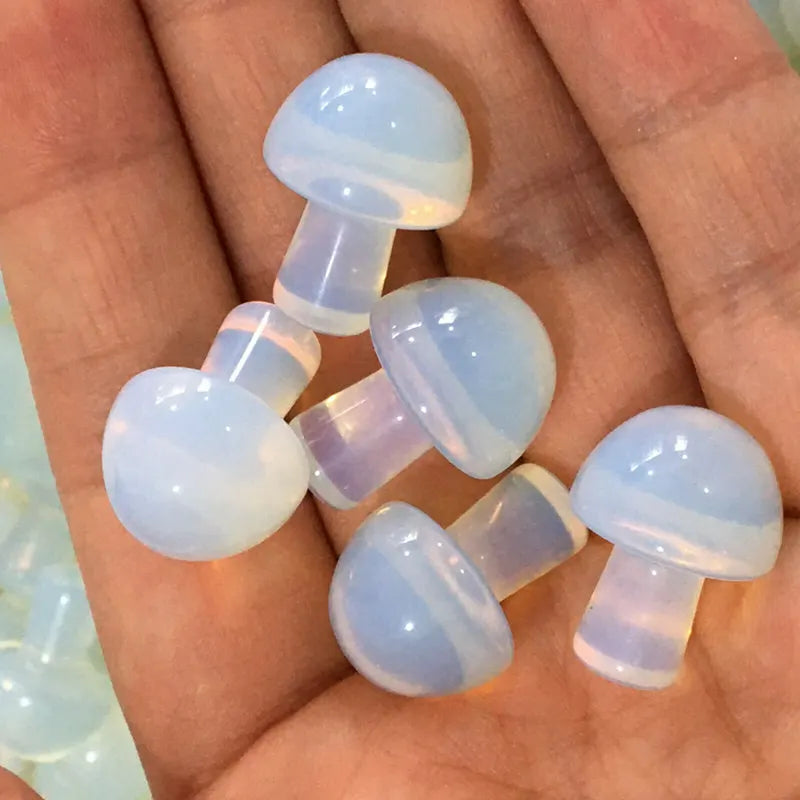 Natural White Opal Crystal Mini Mushroom