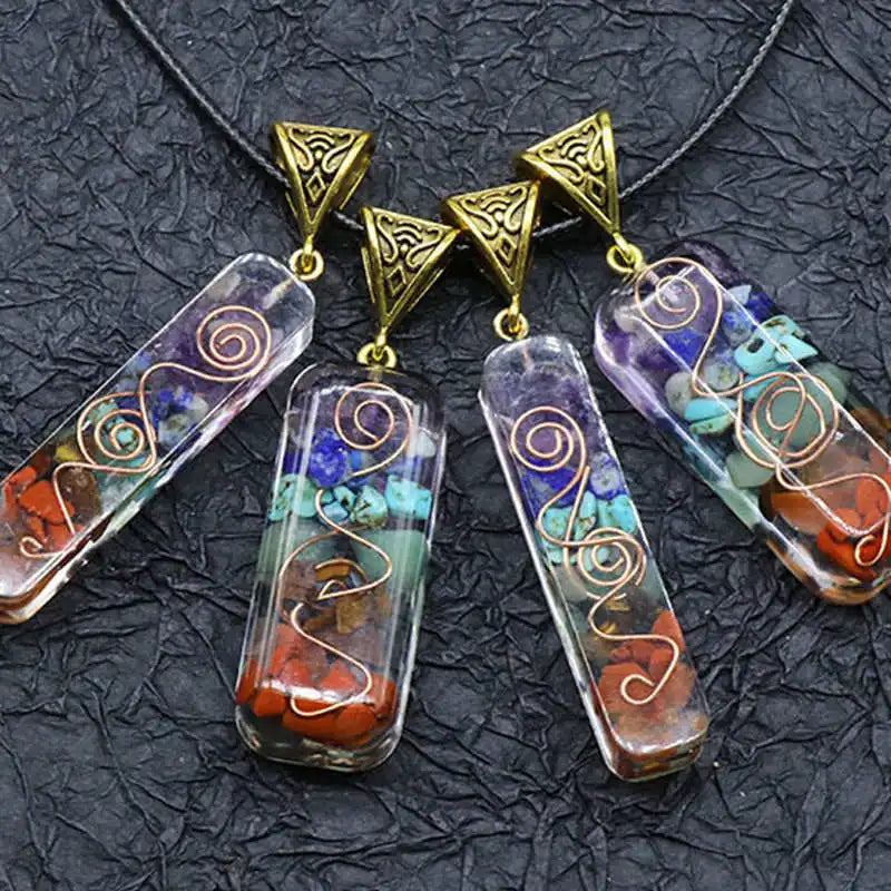 7 Chakra Healing Crystal Orgone Energy Pendant