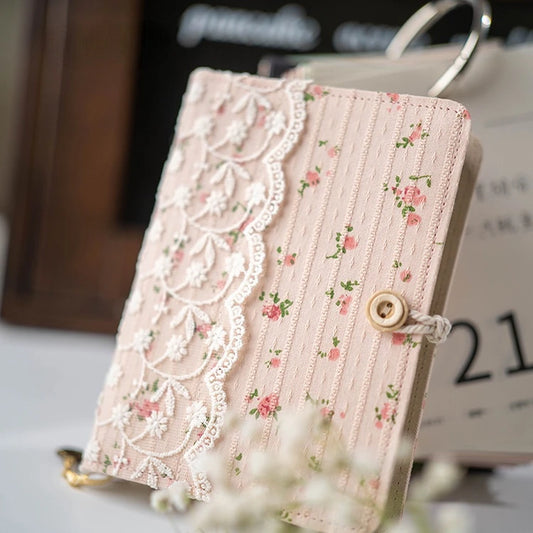 Lace Pink Flowers A5 A6 A7 Binder Notebook