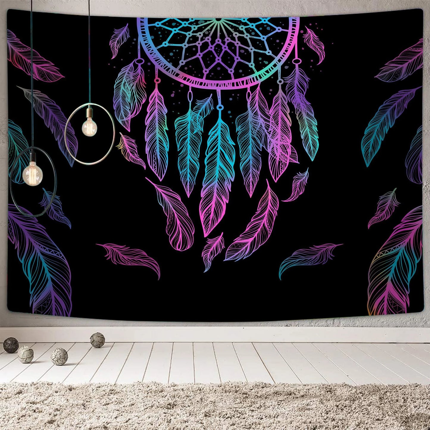 Psychedelic Moon Dreamcatcher Wall Hanging