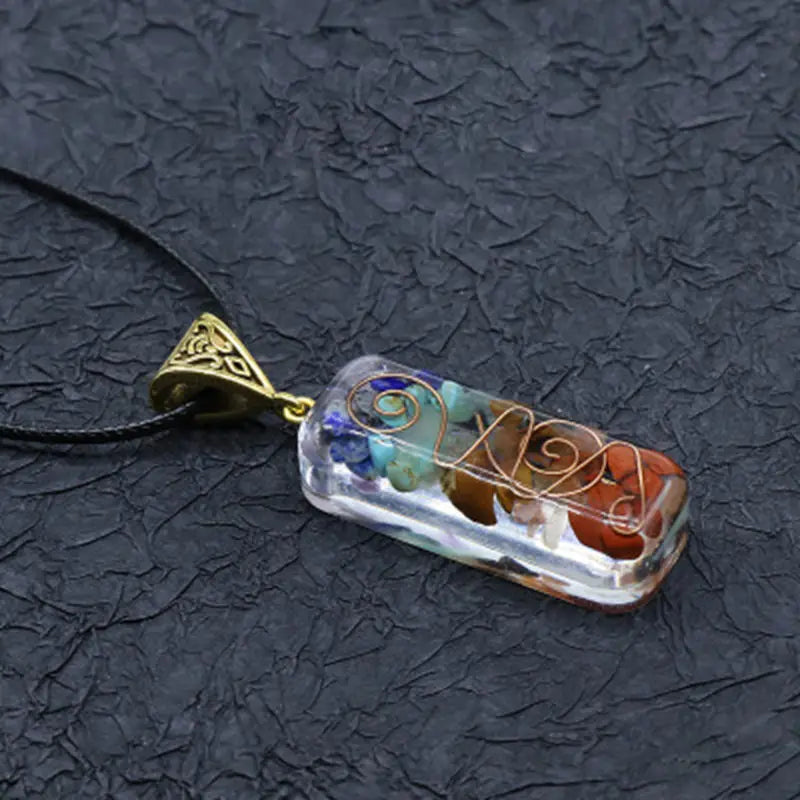 7 Chakra Healing Crystal Orgone Energy Pendant