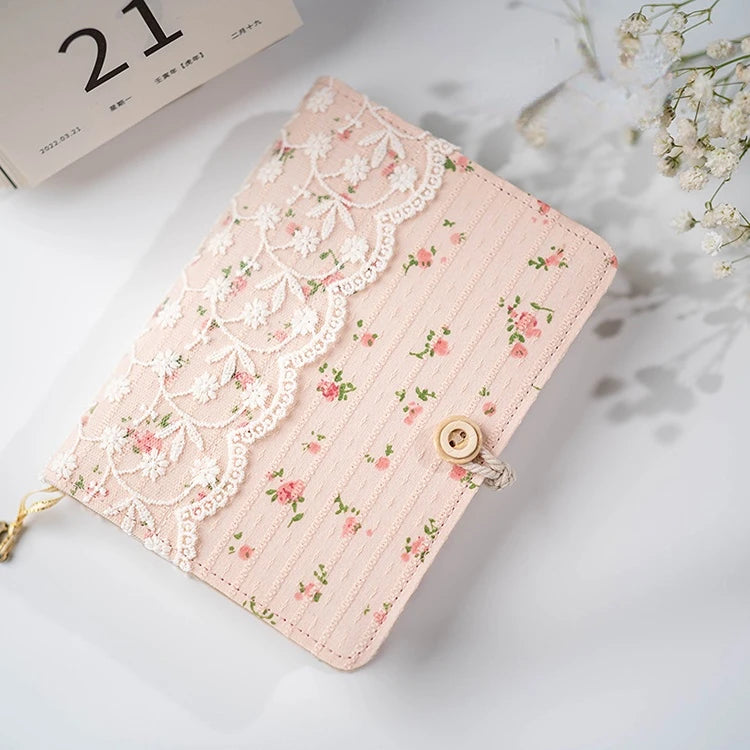 Lace Pink Flowers A5 A6 A7 Binder Notebook