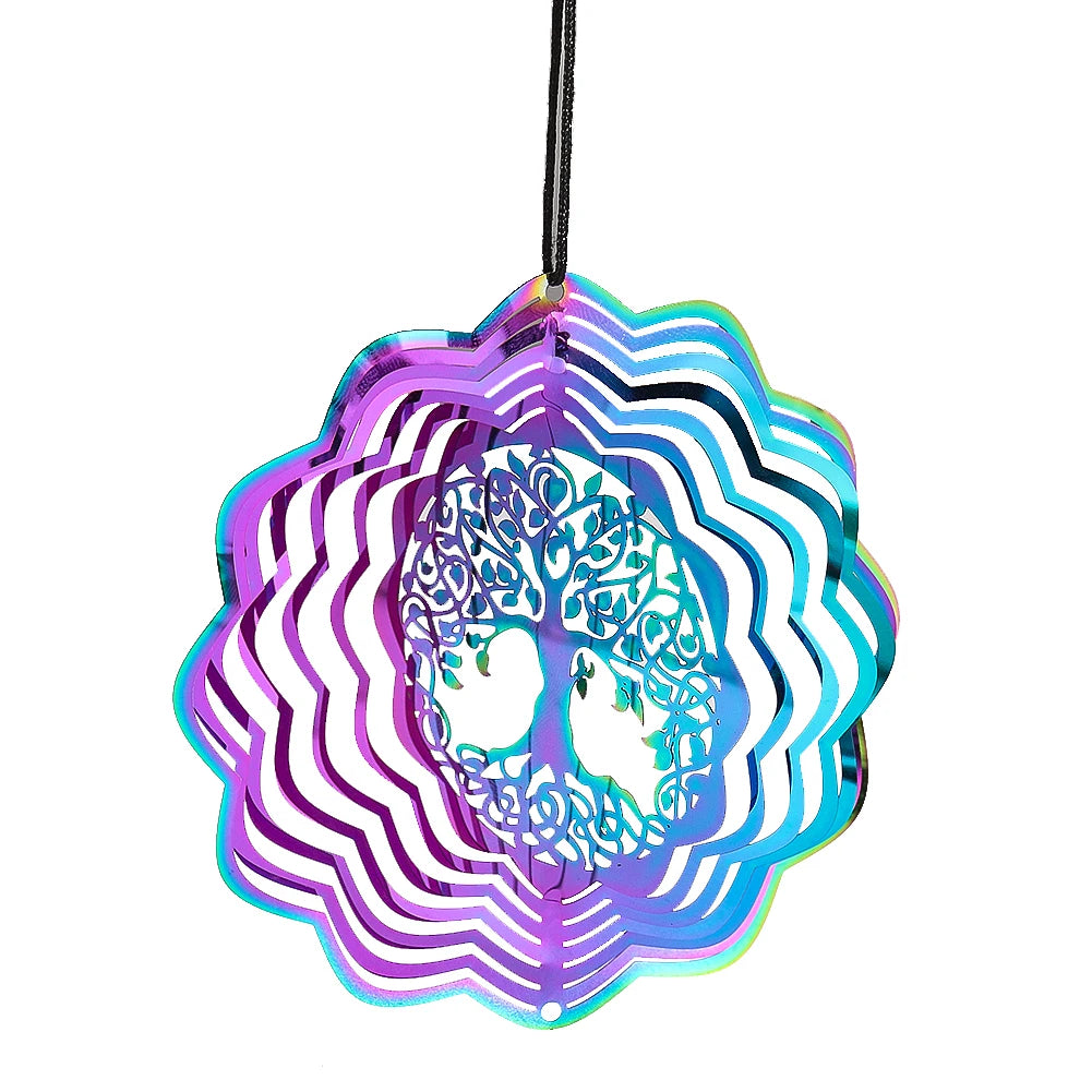 Gradient Color Tree of Life Rotating Wind Spinner
