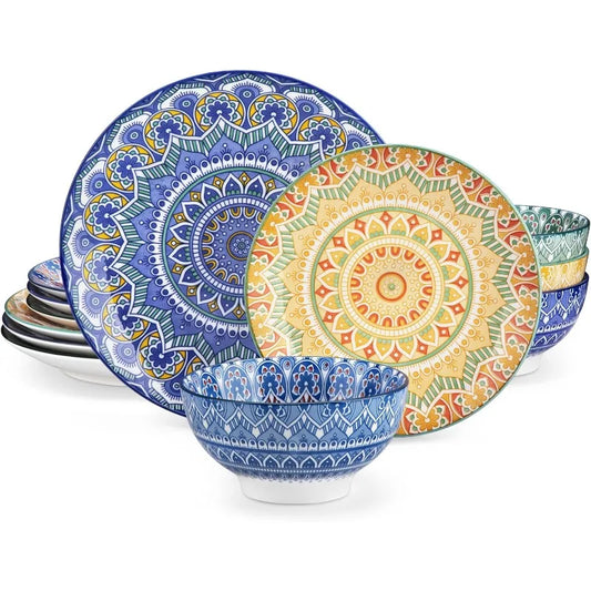 Mandala 12 Pieces Dinnerware Set for 4