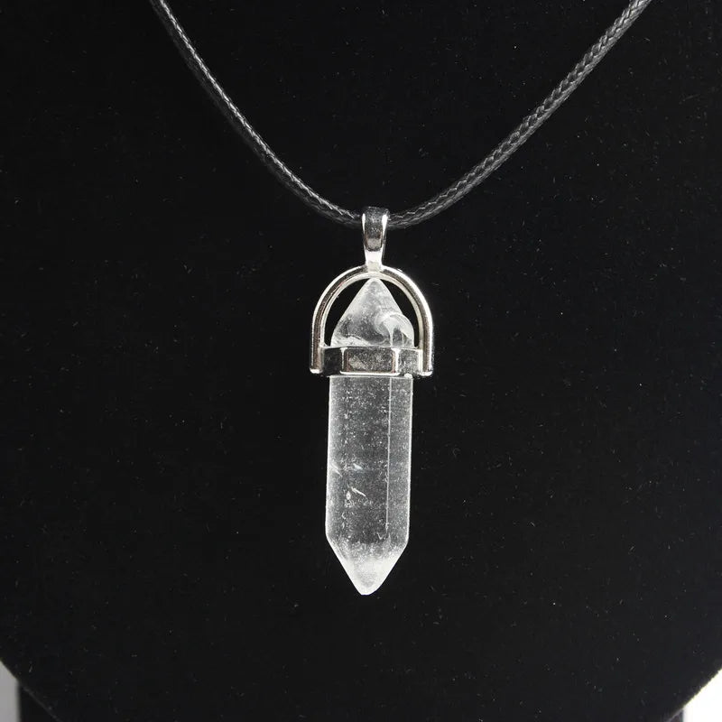 Natural Quartz Crystal Point Pendant Healing Stone