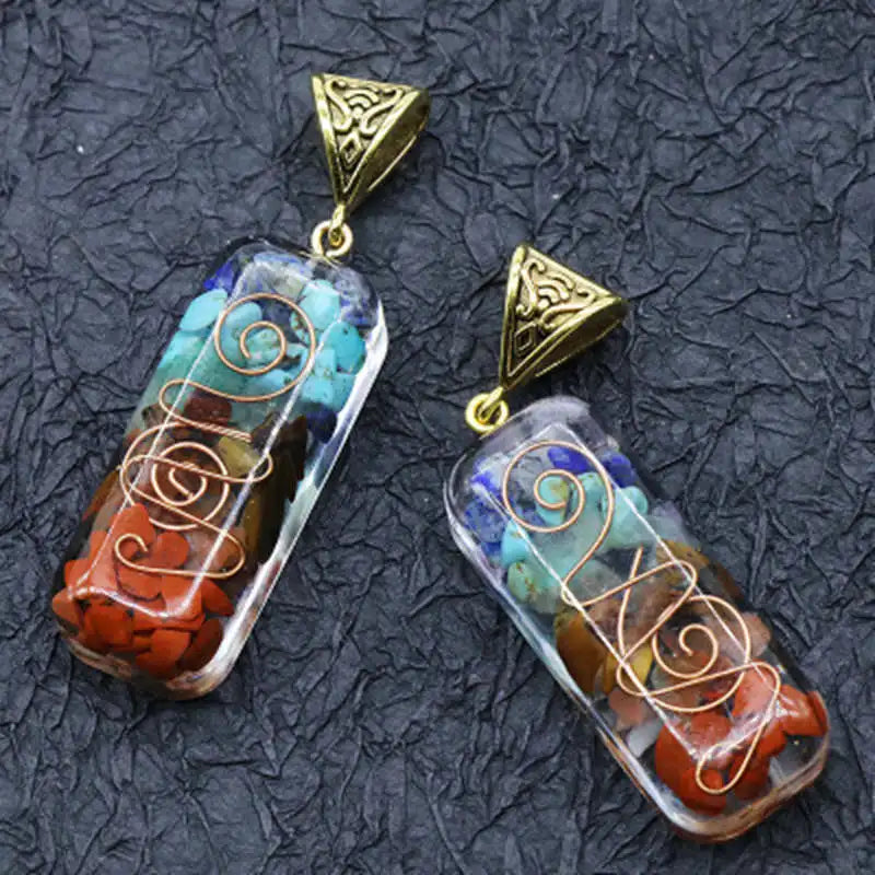 7 Chakra Healing Crystal Orgone Energy Pendant