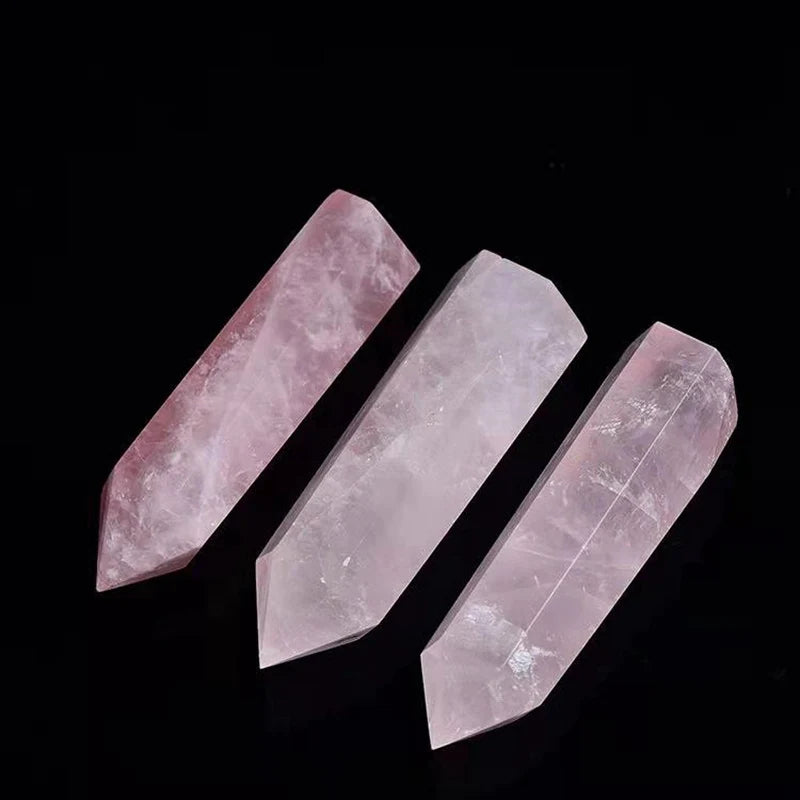 40-90 mm Natural Rose Quartz Crystal Point Wand