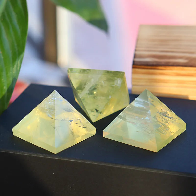 Natural Yellow Citrine Quartz Crystal Healing Pyramid