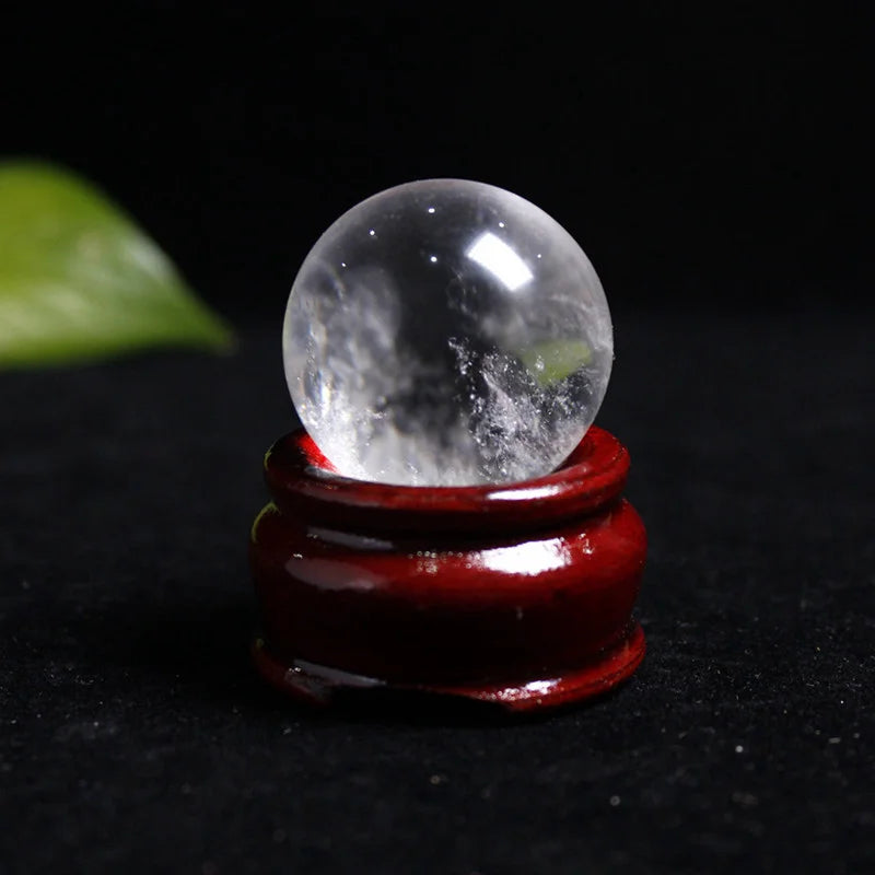 40mm Natural Clear Quartz Crystal Sphere W/ Stand