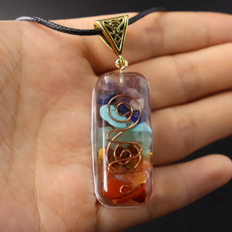 7 Chakra Healing Crystal Orgone Energy Pendant