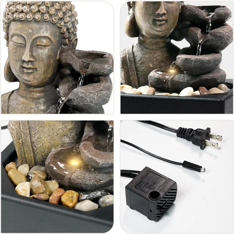 Buddha Tabletop Water Fountains 4-Tier