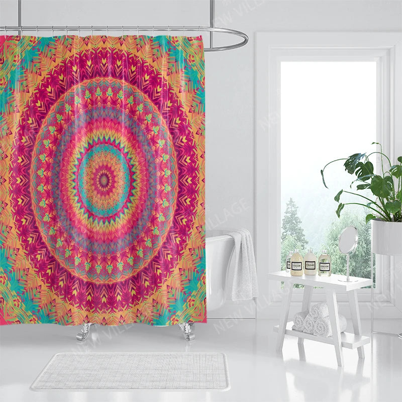 Mandala Waterproof fabric shower curtains