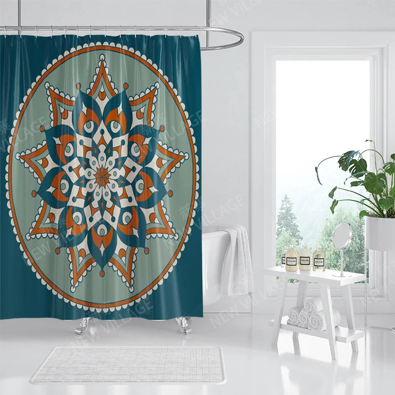 Mandala Waterproof fabric shower curtains