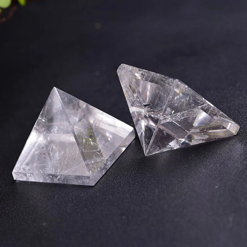 Raw Natural Clear Quartz Crystal Healing Pyramid